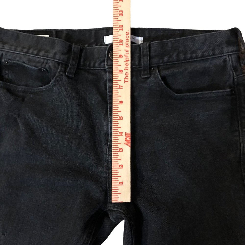 Pacsun Black Jeans Mens 32x32 Used Stacked Skinny Distressed Knees - Picture 14 of 16